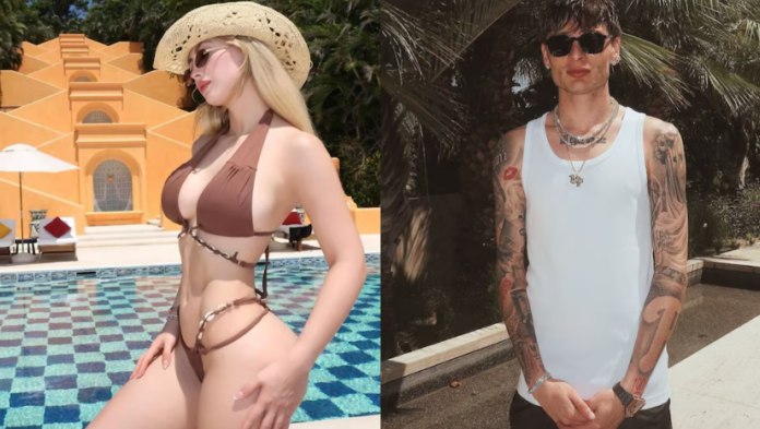 Peso Pluma fue captado de la mano de la influencer Diana Esparragoza, supuesta nieta de 'El Azul', cofundador del Cártel de Sinaloa